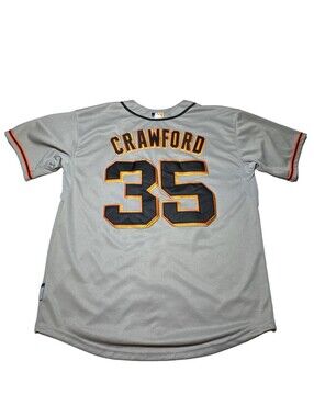 Authentic Majestic #35 Brandon Crawford Giants Jersey Cool Base Size 44 Gray